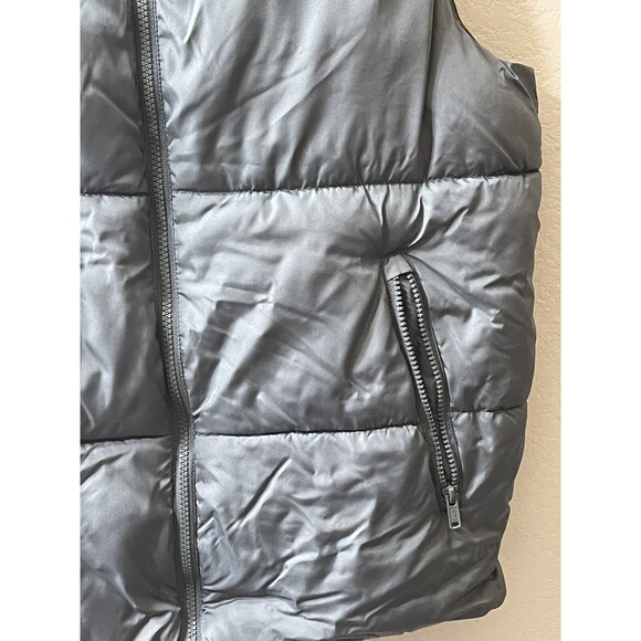 OLD NAVY WARM VEST COLOR GRAY NYLON/POLY PUFFER ZIP UP SIZE S/P/CH EUC - Picture 2 of 10